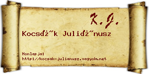Kocsák Juliánusz névjegykártya